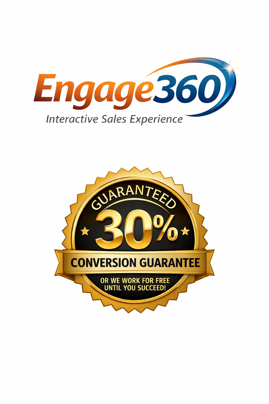 Engage360 logo and conversion badge concept