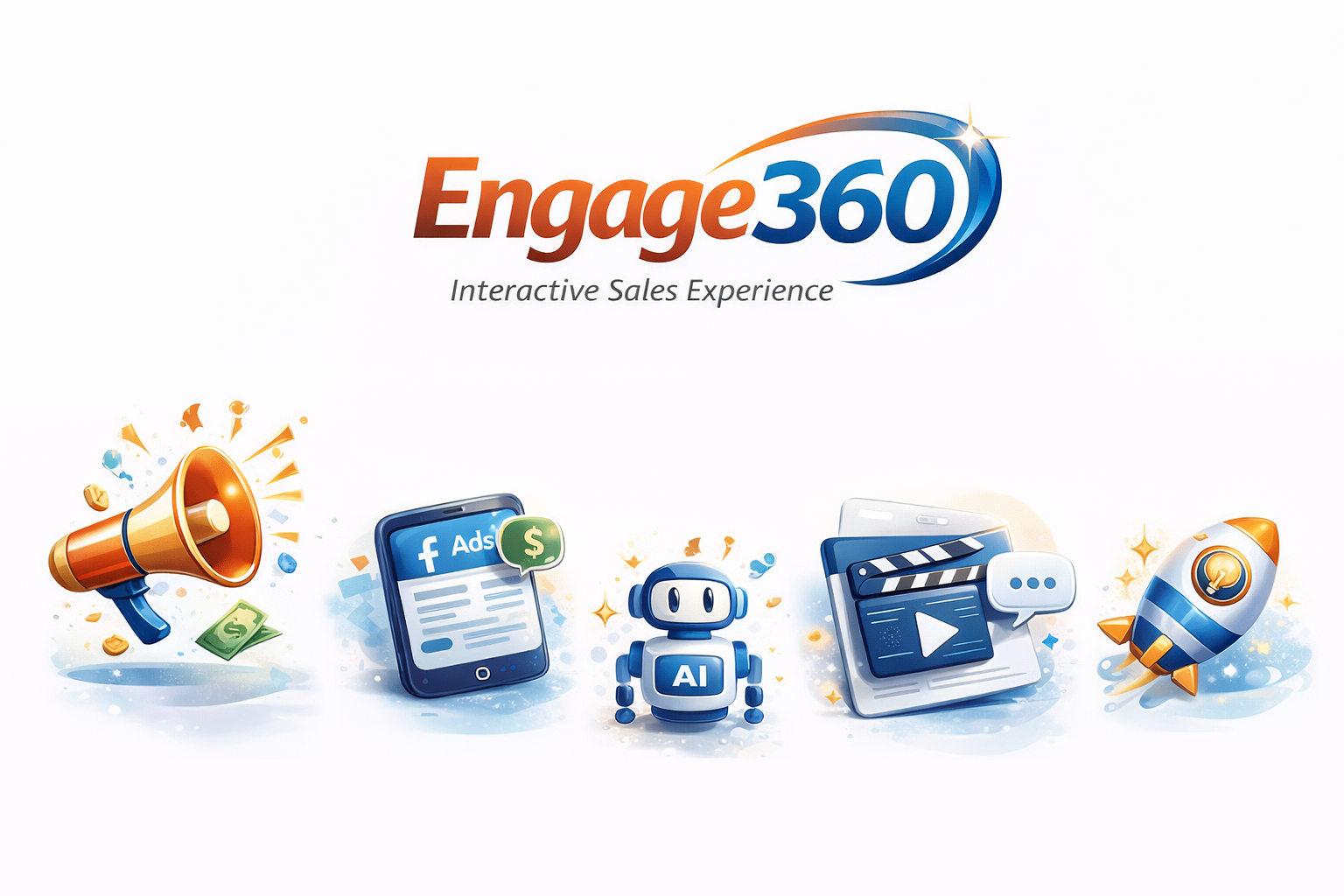 Engage360 interactive sales showcase graphics