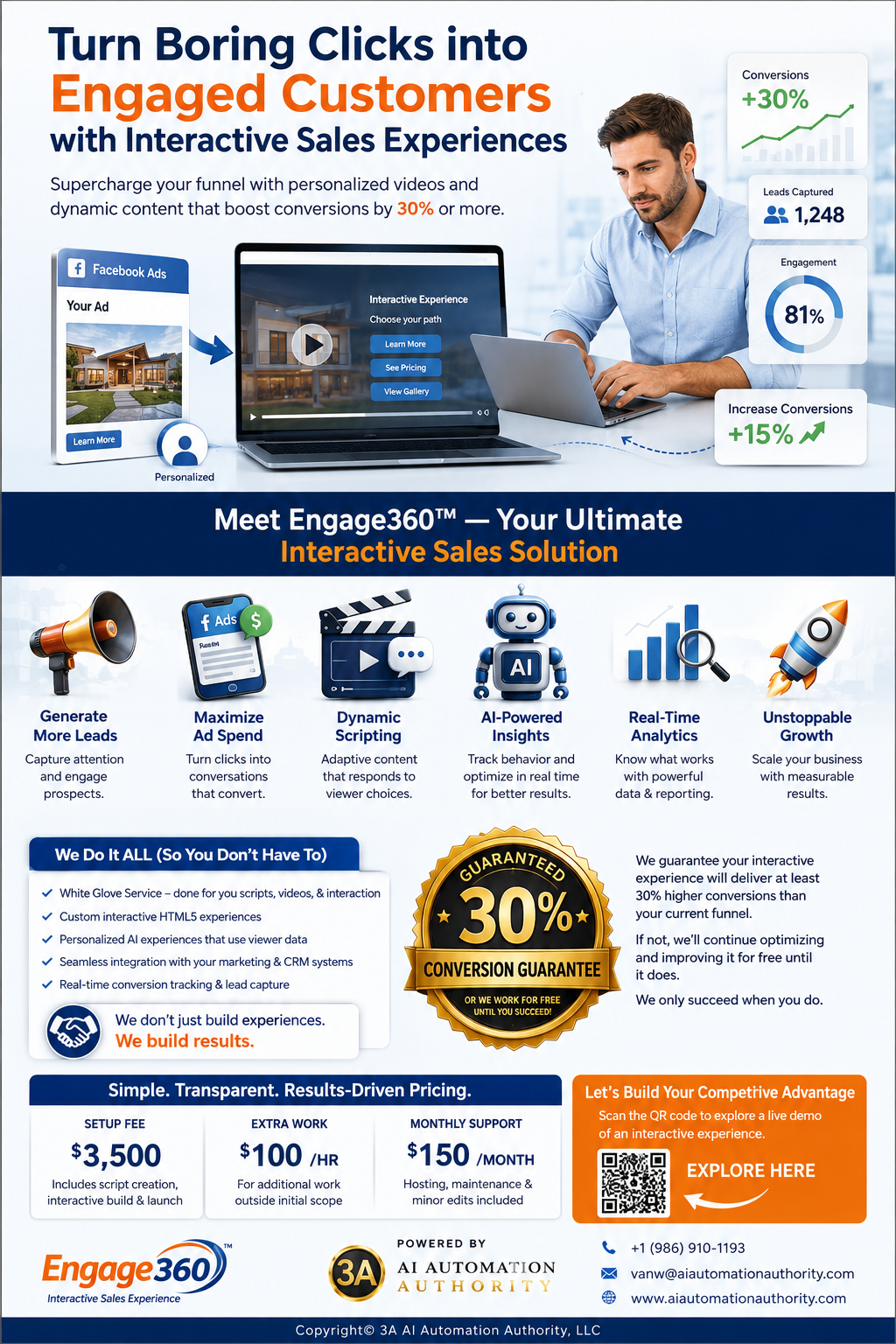 Engage360 interactive sales experience poster